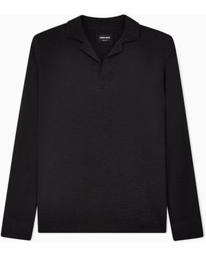 Giorgio Armani Jacquard Polo - Black