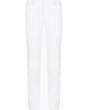 Giorgio Armani Pantaloni Flat Front - Bianco