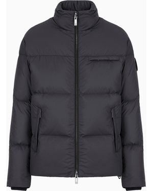 Giorgio Armani Bomber Jacket With Goose-Down Padding Asv - Blue