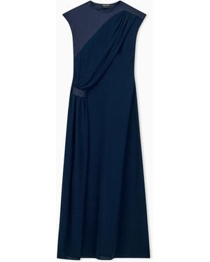 Giorgio Armani Dress With Draped Side - Blue