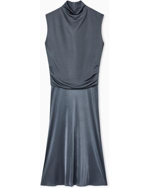 Giorgio Armani Viscose Double-Jersey Dress - Blue