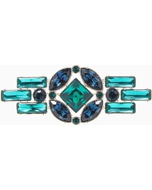 Giorgio Armani Brooch With Swarovski Crystals - Blue