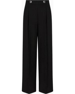 Giorgio Armani Pantalon À Une Pince En Cady De Crêpe De Soie - Noir