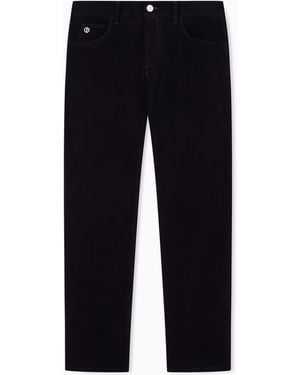 Giorgio Armani Pantalón De Cinco Bolsillos En Pana Fina Con Mezcla De Cachemira - Azul