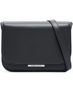 Giorgio Armani Small Leather Shoulder Bag - Blue