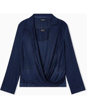 Giorgio Armani Pleated Jersey Twin-Set - Blue