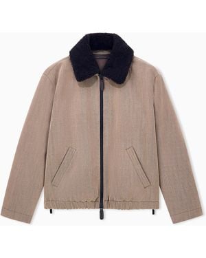 Giorgio Armani Blouson Jacket Regular Fit - Brown