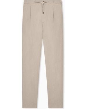 Giorgio Armani Single-Pleat, Linen-Canvas Trousers - Grey