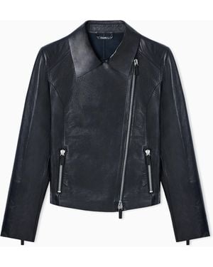 Giorgio Armani Nappa Biker Jacket - Black