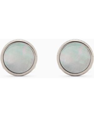 Giorgio Armani Mother-Of-Pearl And Sterling Cufflinks - White