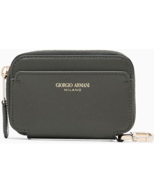 Giorgio Armani Cartera Mini Con Cremallera Perimetral De Piel - Verde
