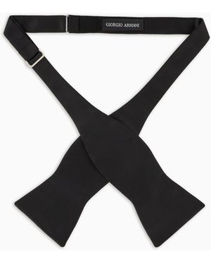 Giorgio Armani Silk Self-Tie Bow Tie - Black