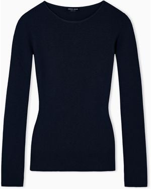 Giorgio Armani Long Sleeve Jumper - Blue