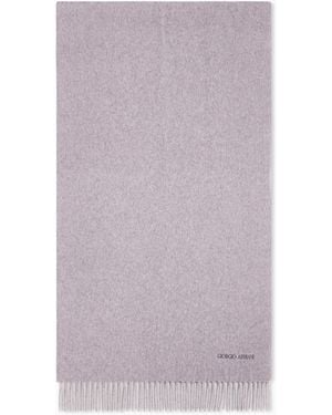 Giorgio Armani Stola Aus Wolle Mit Glatter Textur Und Fransen - Lila