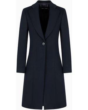 Giorgio Armani Pure Cashmere Single-Breasted Coat - Blue