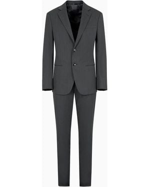 Giorgio Armani Single-Breasted Soho Line Suit - Black