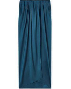 Giorgio Armani Long Silk Wrap Skirt - Blue