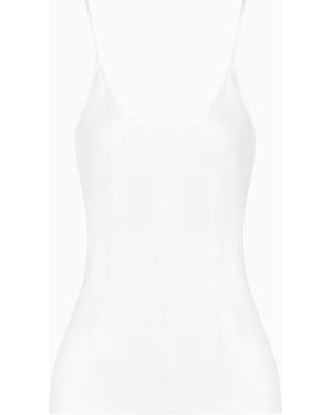 Giorgio Armani Double-Sided Silk-Satin Top - White