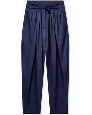 Giorgio Armani Multi-Pleated Trousers - Blue