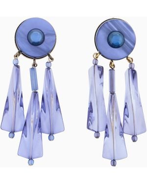 Giorgio Armani Orecchini Pendenti A Clip - Blu