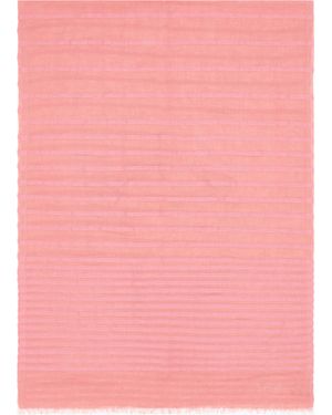 Giorgio Armani Jacquard Striped Linen And Cotton Stole - Pink