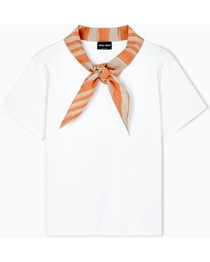 Giorgio Armani T-Shirt With Scarf - White