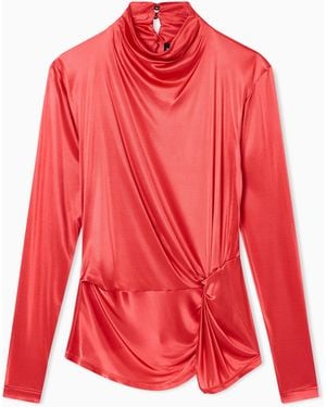 Giorgio Armani Viscose Jersey Long-Sleeved Jumper - Red