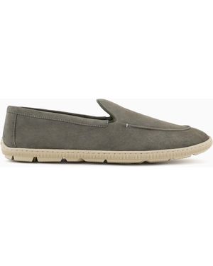 Giorgio Armani Suede Slip-Ons - White