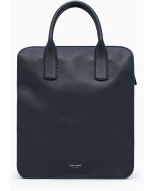 Giorgio Armani Leather Shopper Bag - Black