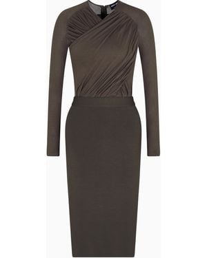 Giorgio Armani Lyocell Jersey Midi Dress - Green
