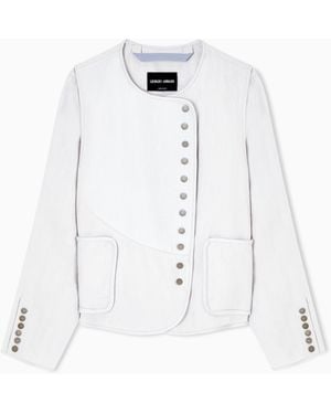 Giorgio Armani Linen Blouson - White