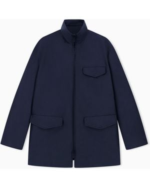 Giorgio Armani Silk-Blend Twill Jacket - Blue