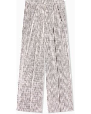Giorgio Armani Chevron Jersey Trousers With Pleats - White