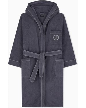Giorgio Armani Cotton Terry Bathrobe - Grey