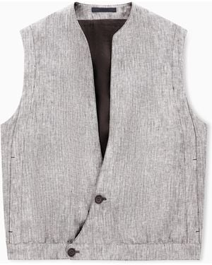 Giorgio Armani Melangè Linen Vest - Grey