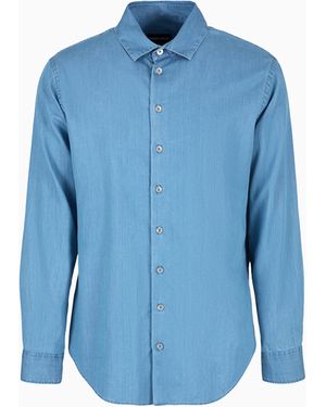 Giorgio Armani Denim Collection Cotton Denim Shirt - Blue