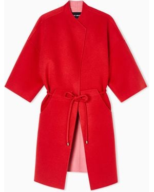 Giorgio Armani Asv Double Wool Coat - Red