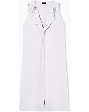 Giorgio Armani Technical Silk Shirt Dress - White