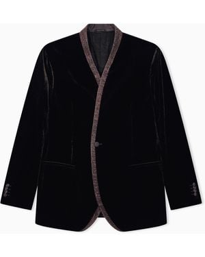 Giorgio Armani Blazer Giorgio's Smoking Upton Regular Viscose Velvet - Black