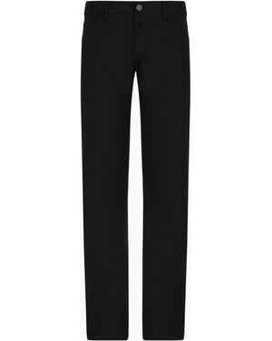 Giorgio Armani Regular-Fit, Five-Pocket Trousers - Black