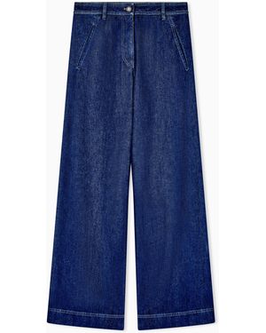 Giorgio Armani Stretch-Cotton Denim Wide-Leg Trousers Denim Collection - Blue