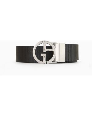 Giorgio Armani Gürtel Mit Logo Aus Bedrucktem Leder - Weiß