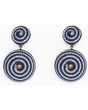 Giorgio Armani Earrings With Circular Pendant - Blue