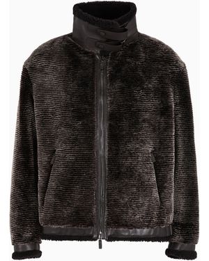 Giorgio Armani Blouson Aus Brisé-Shearling - Schwarz