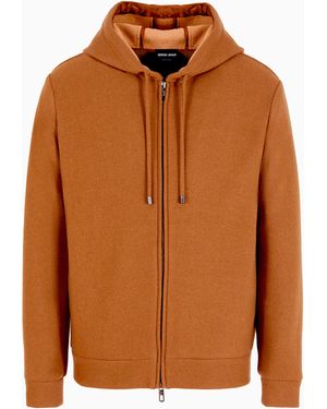 Giorgio Armani Vicuña Sweatshirt With Hood - Brown