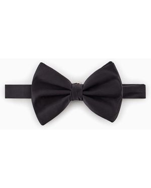 Giorgio Armani Large, Pure Silk Knotted Bow Tie - Black