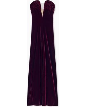 Giorgio Armani Long Bustier Dress - Purple
