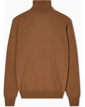Giorgio Armani Vicuña Wool Mock-Neck Jumper - Brown