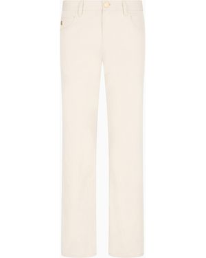 Giorgio Armani Stretch Cotton And Silk, Regular-Fit, Five-Pocket Trousers - White