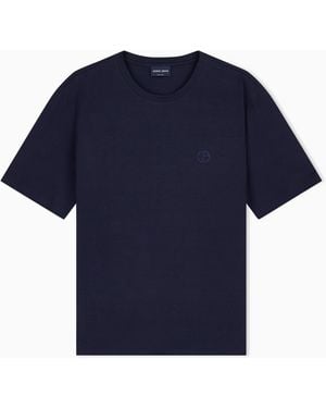 Giorgio Armani T Shirt Cotton Jersey Regular Fit - Blue